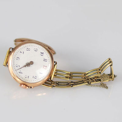 Bracelet watch in yellow gold (18k) and (21.8gr)