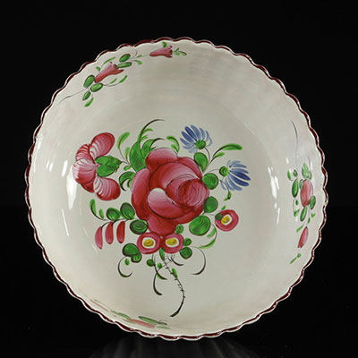 Les Islettes France Large vegetable dish decorated with flowers. 19th -