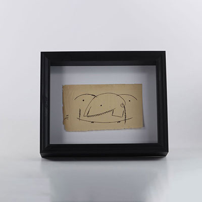 Jean Cocteau encre sur papier œuvre original. Esprit de férocité étude pour 