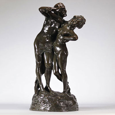 Jef LAMBEAUX (1852-1908) Rare large bronze statue 