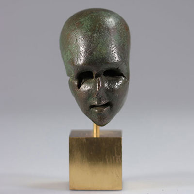 Belgique - sculpture bronze Felix Roulin (tête) - 1970