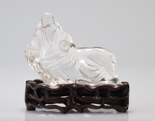 Cristal de roche figurant Li Bai - début 20ème