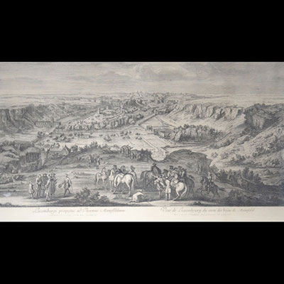 Luxembourg perspective view from the baths reprint of an engraving by Bonnart