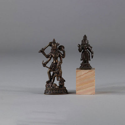 Lot de deux statuettes divinatoires ,Inde XIX.
