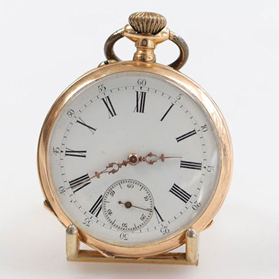 Chrono pocket watch in yellow gold