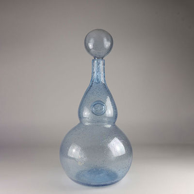 Italy Murano blue glass bottle 20th