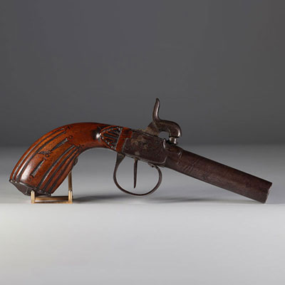 ancien pistolet à poudre noire XIXe - Bon état général