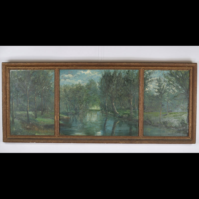 Jef Verhoeven oil on wood in triptych 