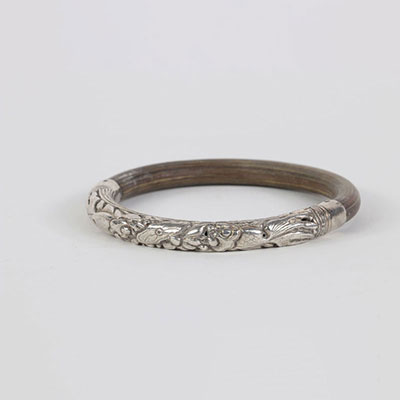 China bracelet in silver and horn late 19th