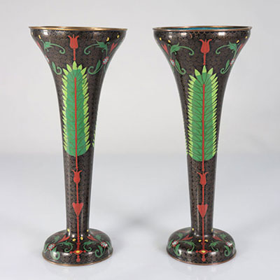 China - Pair of cloisonné vases - circa 1900