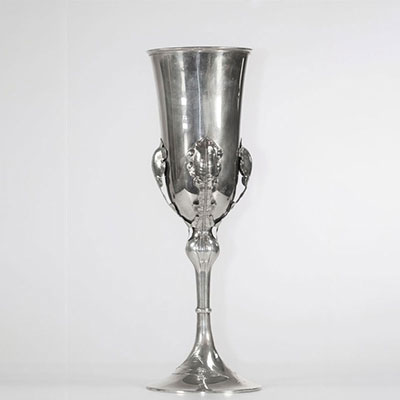 Art Nouveau silver vase, Germany circa 1900.