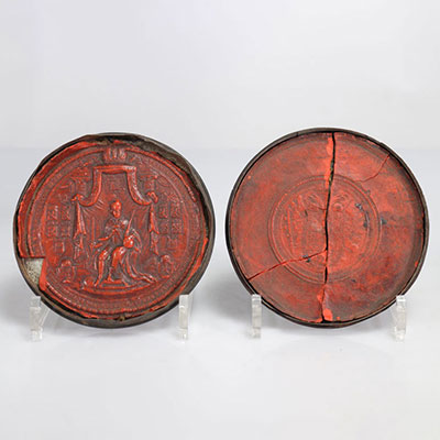 Red wax seal depicting Charles V?
