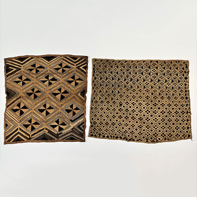 Set of 2 Kassai velvets with geometric decorations