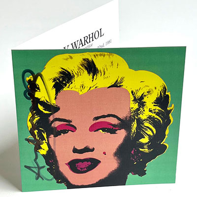 Andy Warhol. “Marilyn” (Green). 1981. Color screenprint on invitation card for the retrospective exhibition 