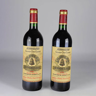 France lot de 2 bouteilles 1990 Château Angelus St. Emilion 1er grand cru classé 