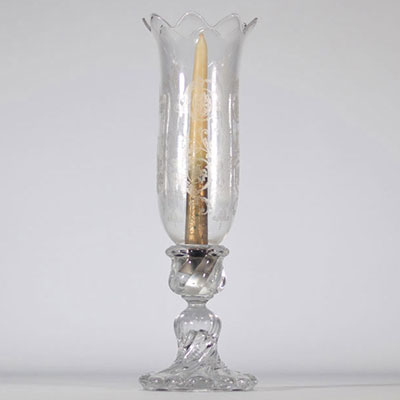 Baccarat crystal candle jar - 20th century