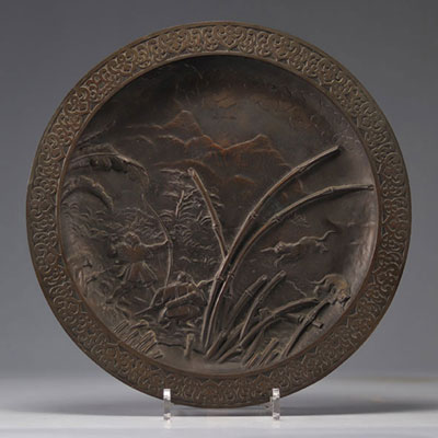 Japanese bronze dish 