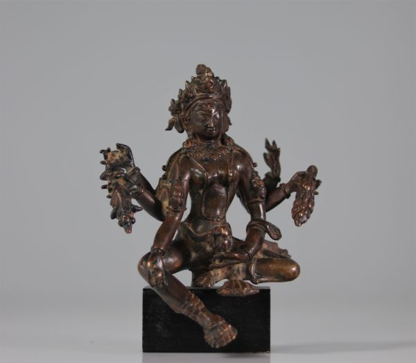 Sculpture de déesse en bronze sino-Tibétain. XVII/ XVIIIème siècle