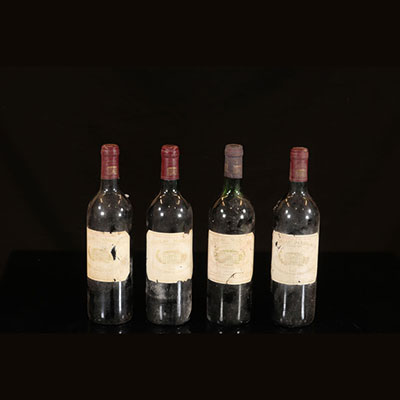 Wine - set of 4 bottles 75 cl (red wine) Chateau Margaux 1x 1976 and 3 x 1984