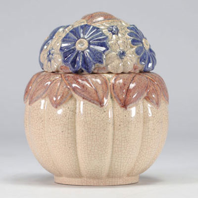 Marcel GUILLARD and José MARTIN, Art Deco ceramic covered pot.