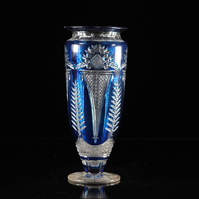 Belgium Val Saint Lambert blue vase Joseph Simon
