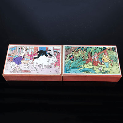 Tintin Herge puzzles (2) in wood new condition
