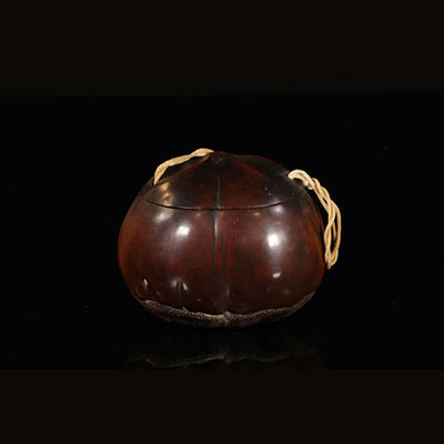Japan - 19th century carved wooden tobacco box