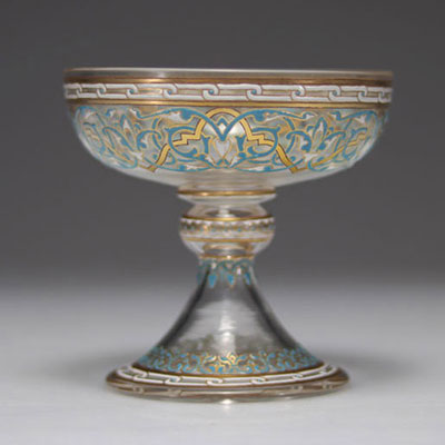 Enameled glass chalice cup