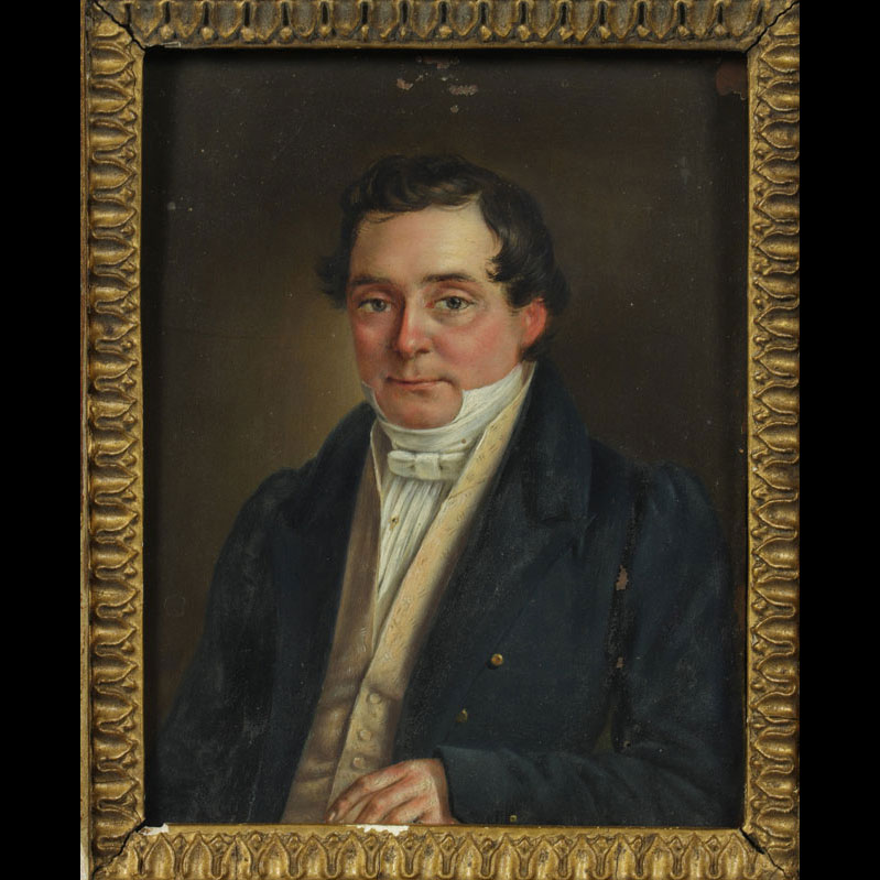 Oil on copper, Empire period, very finely made portrait of a man