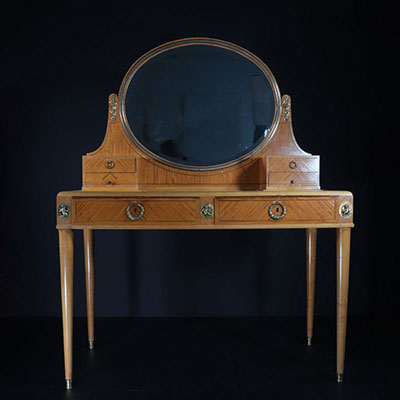 Louis XVI Style dressing table small bronze applications circa 1900