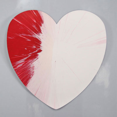 Damien Hirst. 2009. Coeur. Spin Painting, acrylique sur papier. Cachet de la signature «Hirst» au dos. Cachet «HIRST» embossé