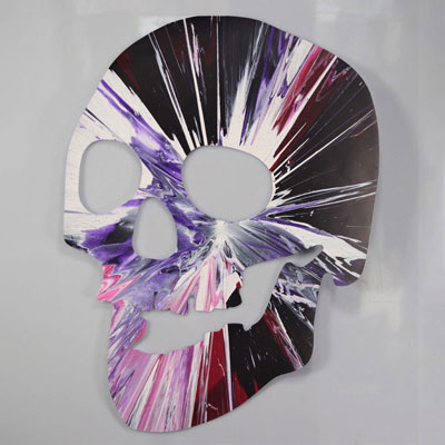 Damien Hirst. 2009. Skull. Spin Painting, acrylique sur papier. Cachet de la signature «Hirst» au dos. Cachet «HIRST» embossé