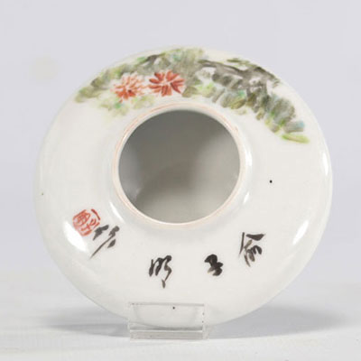 Chinese porcelain inkwell qianjiang cai