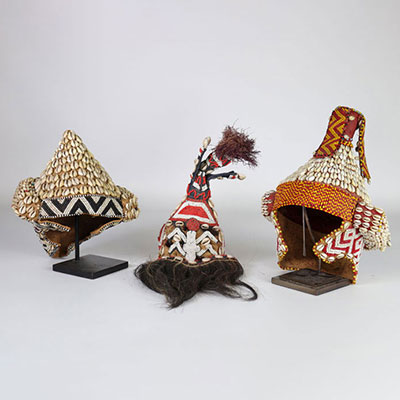 Lot of 3 African head covers - ethnography