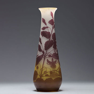 Emile Gallé vase decorated with Fuchsias
