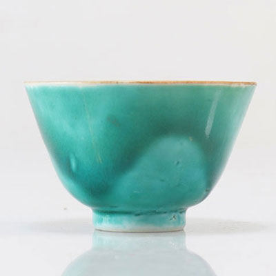 19th century Chinese green monochrome bowl