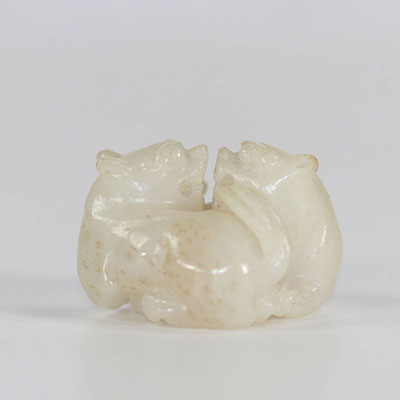 Double shi-shi jade pendant, China Qing period