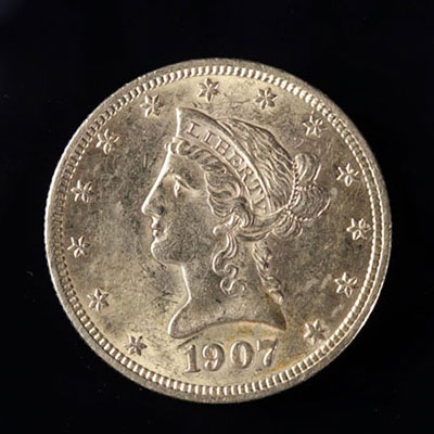Pièce 10 Dollars Or Liberty 1907