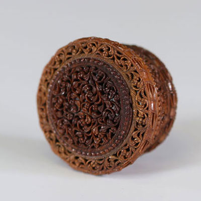 finely carved corozo box