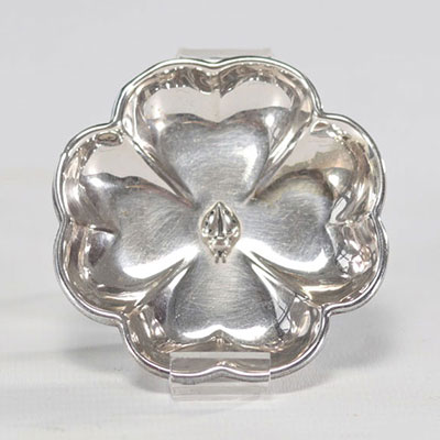 Clover dish in 925 silver with a small ladybird in the centre signed Chopard