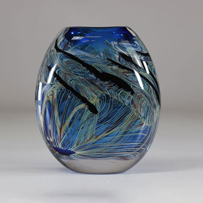 Maxence Parot - Grand Vase Opaline éclats de couleurs