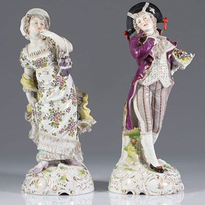 Pair of porcelain characters brand R