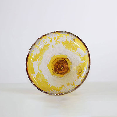 Coupe à fruit en cristal de de bohème , Allemagne XIXème 