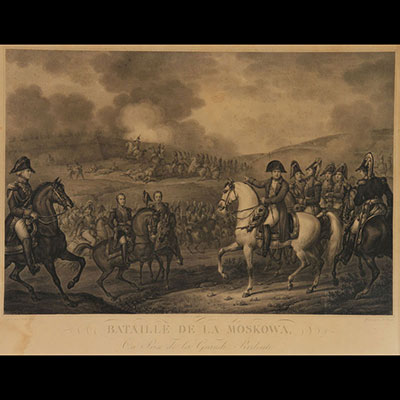 Napoleon engraving the battle of Moskowa empire frame