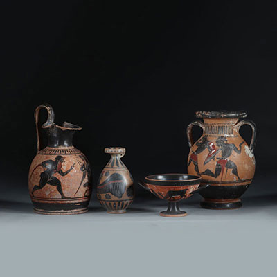 Lot of 4 Greek vases 