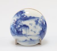 Boîte à encre en porcelaine blanc bleu