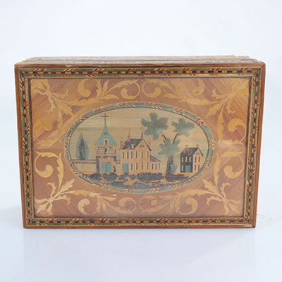 France - Box in straw marquetry - 19th 