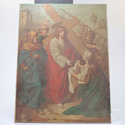 Descente de croix suite de 3 huiles sur toiles anciennes 