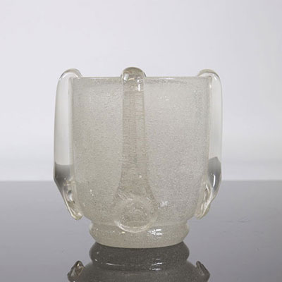 Schneider vase coulé à application décor de biches