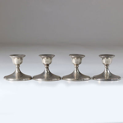 Table candlesticks (4) in silver with English hallmarks